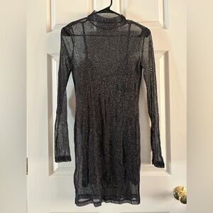 Sheer Black Glitter Dress